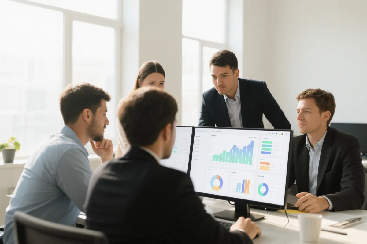 团队与数据面板协作示意图